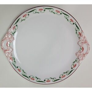 Vtg Wm Geurin Limoges Large Art Nouveau Deco Floral Round Serving Platter 10.75"